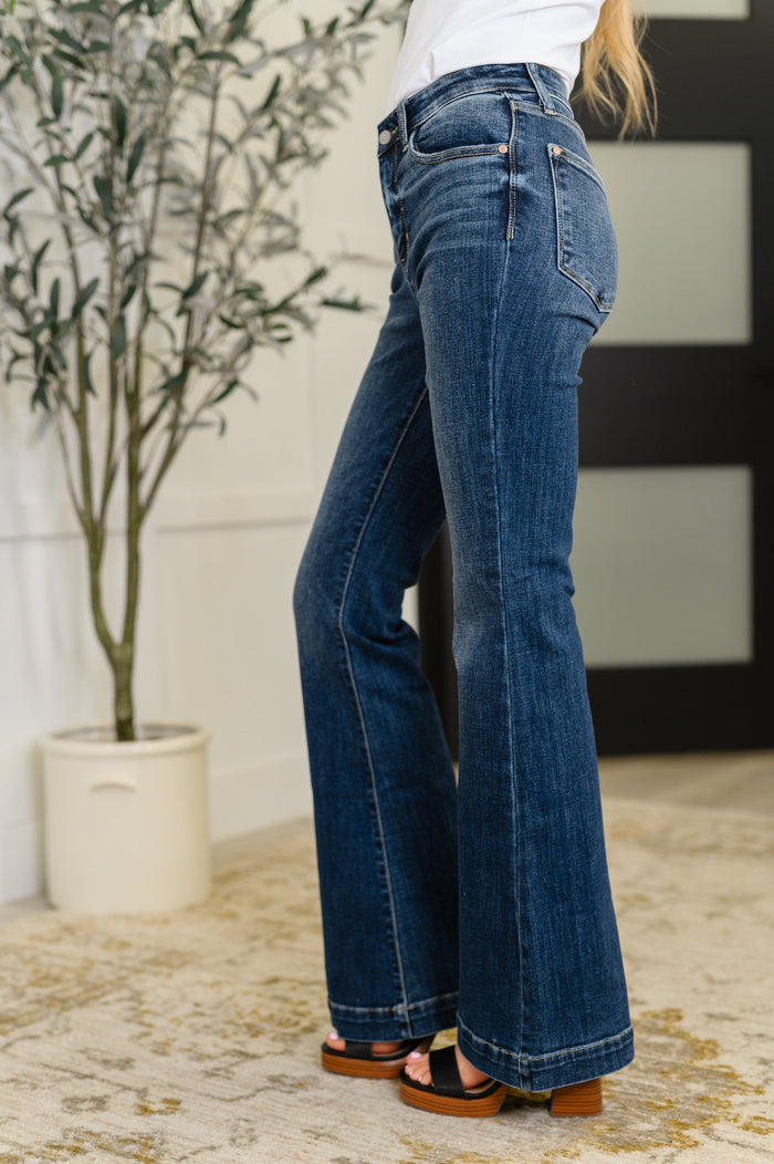Judy Blue High Waist Trouser Flare Jeans 33.5" Inseam