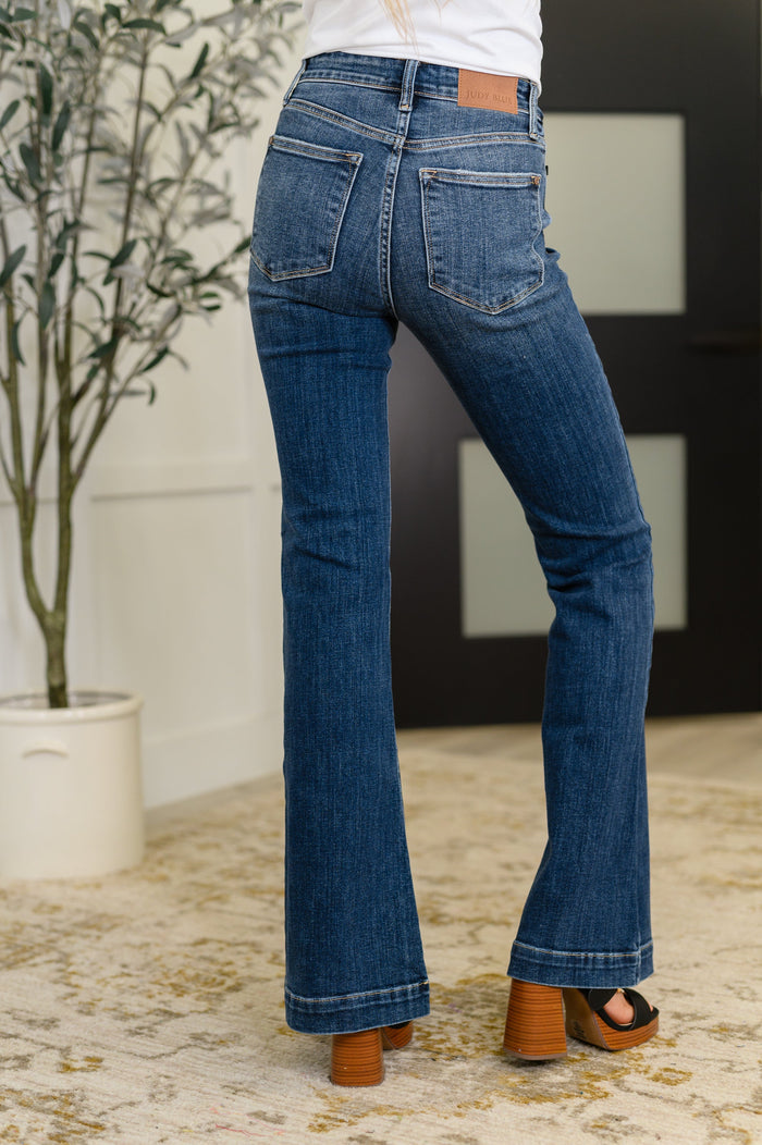 Judy Blue High Waist Trouser Flare Jeans 33.5" Inseam
