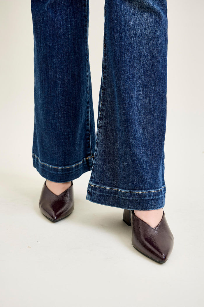 Judy Blue High Waist Trouser Flare Jeans 33.5" Inseam
