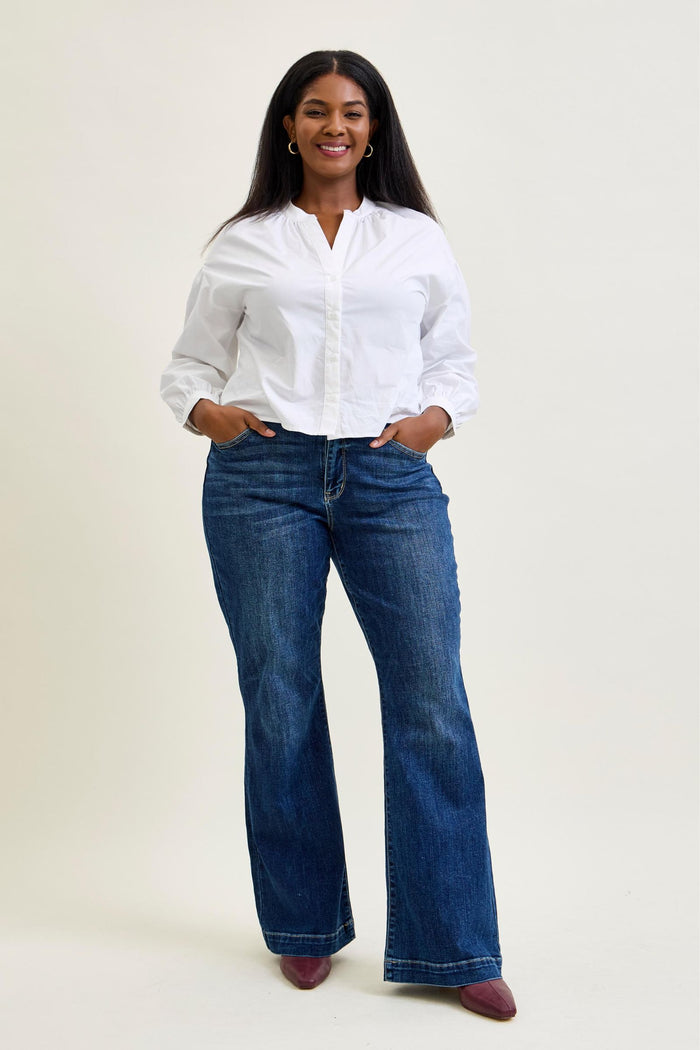 Judy Blue High Waist Trouser Flare Jeans 33.5" Inseam