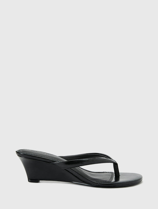 Juliana Thong Wedge Heel Black Forever New