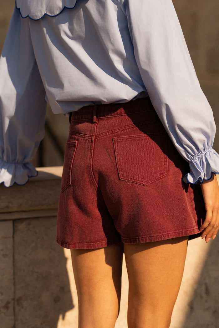 Jupe-short Edith - Bordeaux