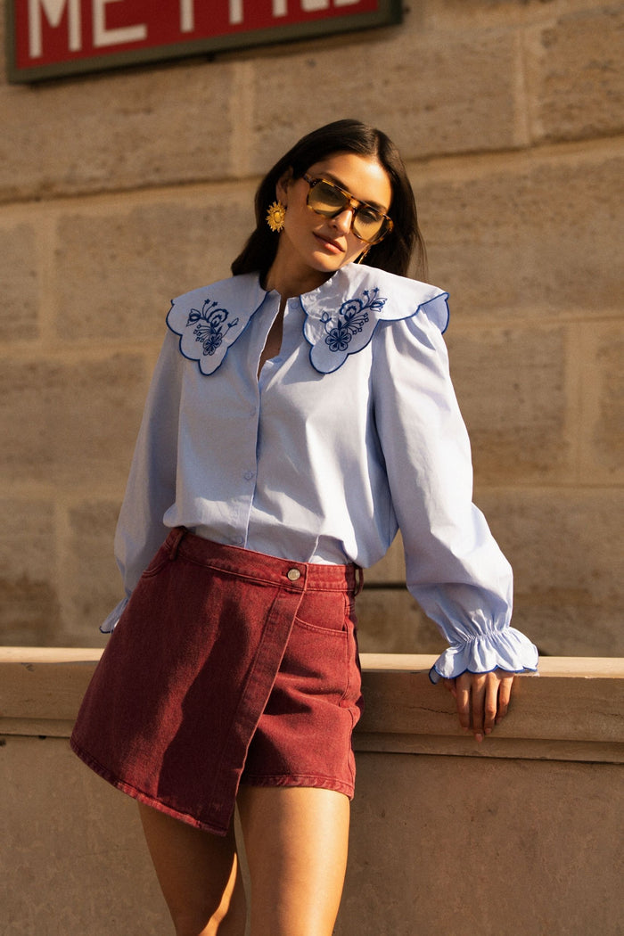 Jupe-short Edith - Bordeaux