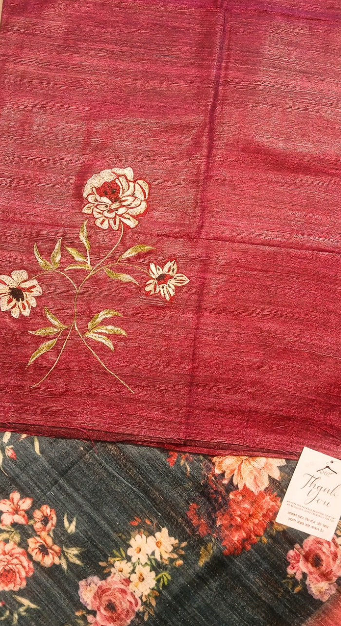 Kanak Pushp Tasar Silk Unstitched Suit