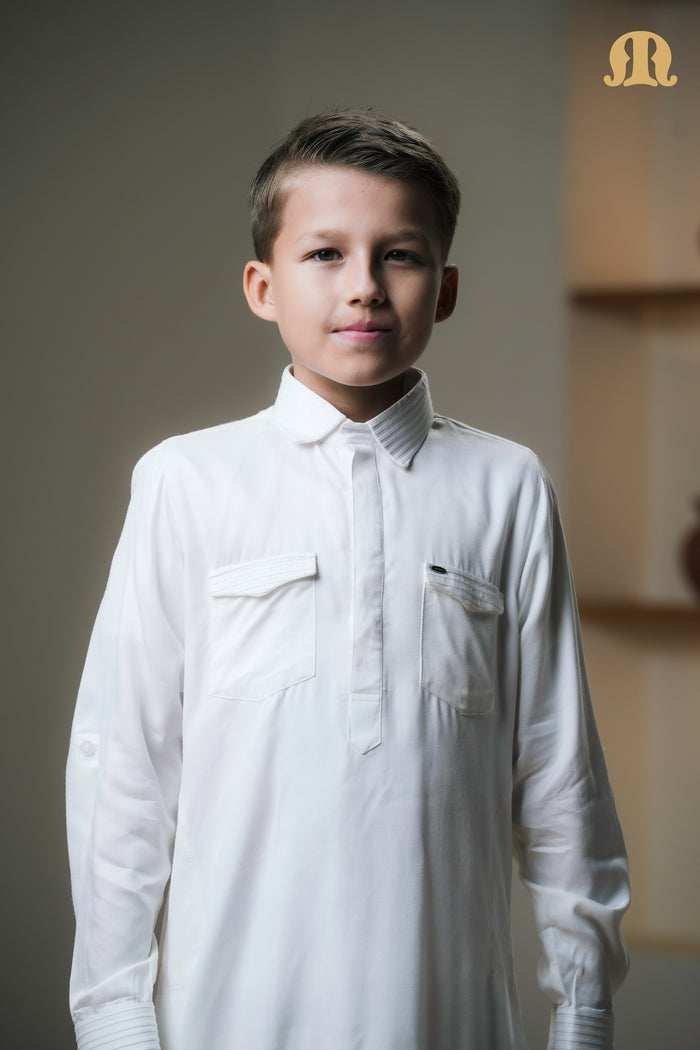 Kikan White Pathani Set Kids
