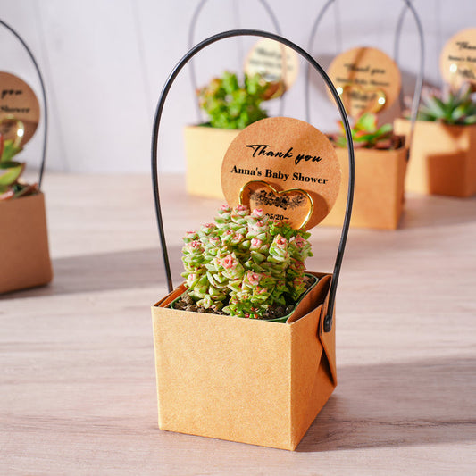 Kraft Paper Succulent Favors (Tag Custom Supported)