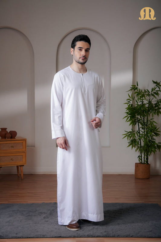 Kurvig Omani 2.0 White Thobe Mens