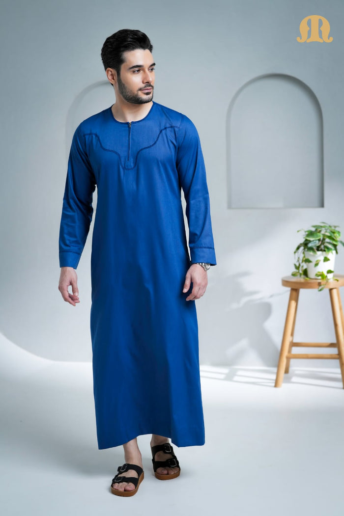Kurvig Omani Thobe Blue For Men