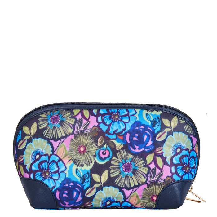 Women's floral cosmetic pouch and travel makeup bag for daily use