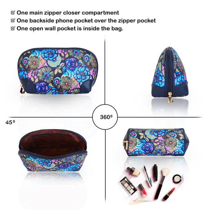 Women's floral cosmetic pouch and travel makeup bag for daily use-feature image