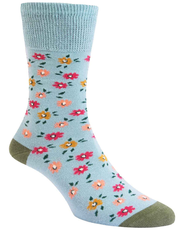 Ladies Cotton-Rich Comfort Top Socks - China Blue - The Classic Boutique