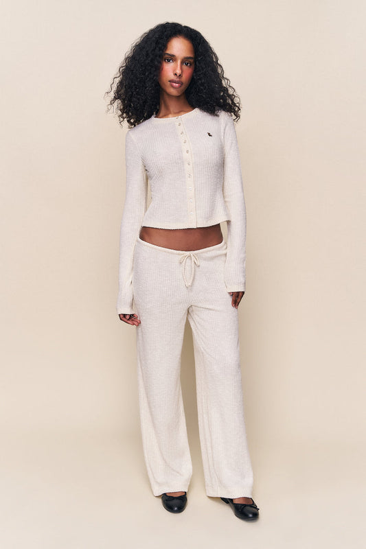 Lana Ribbed Top in Ivory