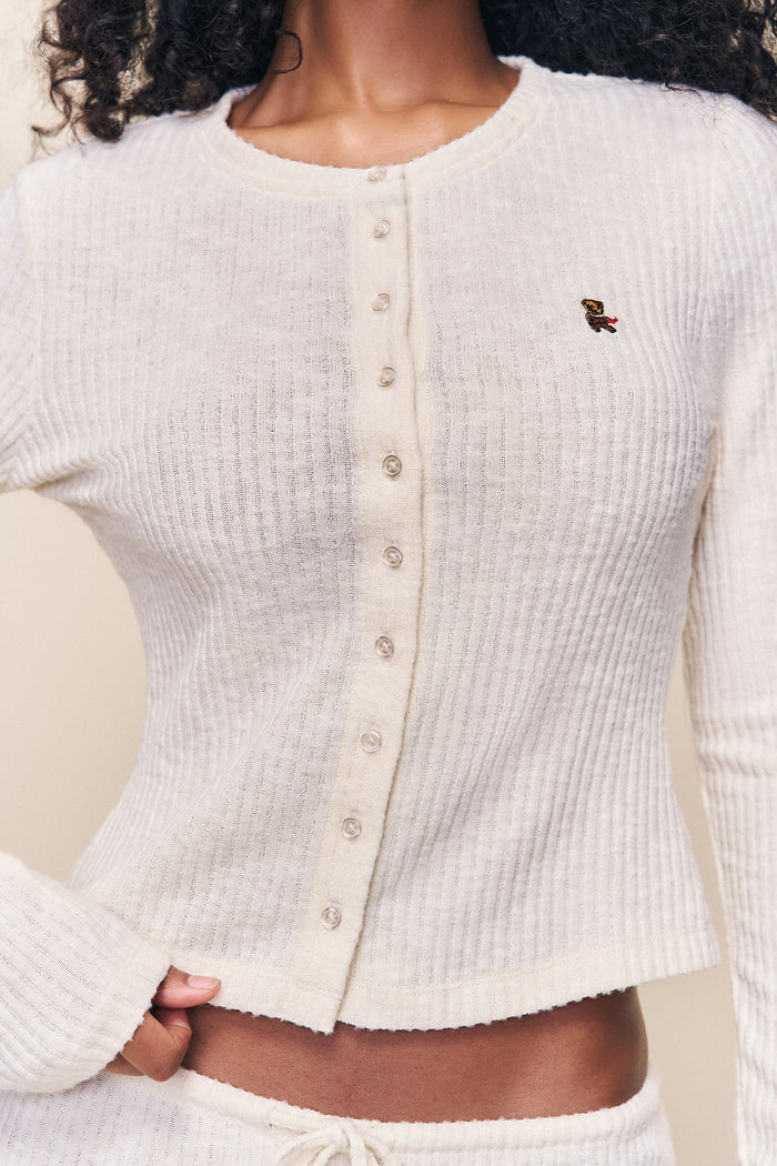 Lana Ribbed Top in Ivory