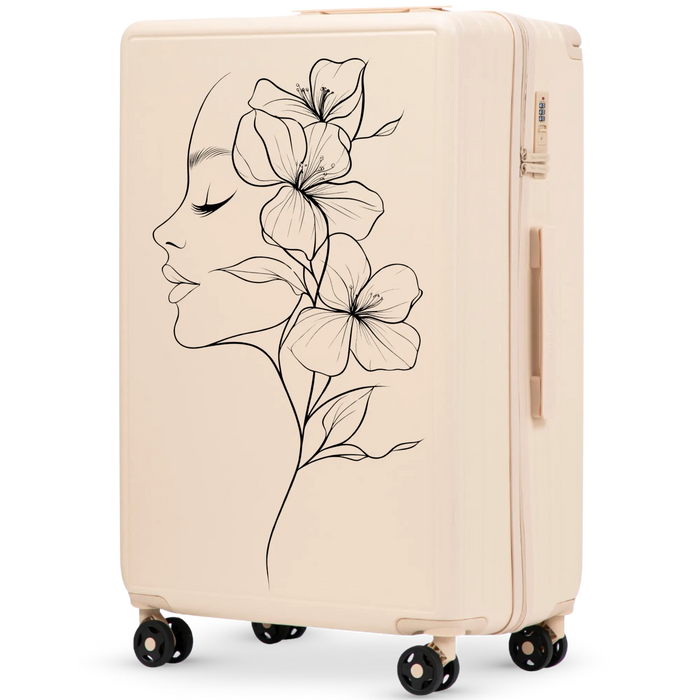 Walizka duża Wings ABS+ 28" Customized DIRTY WHITE FLOWER customized