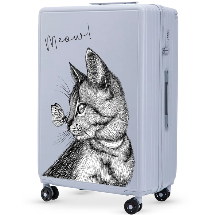 Walizka duża Wings ABS+ 28" Customized PASTEL BLUE MEOW customized