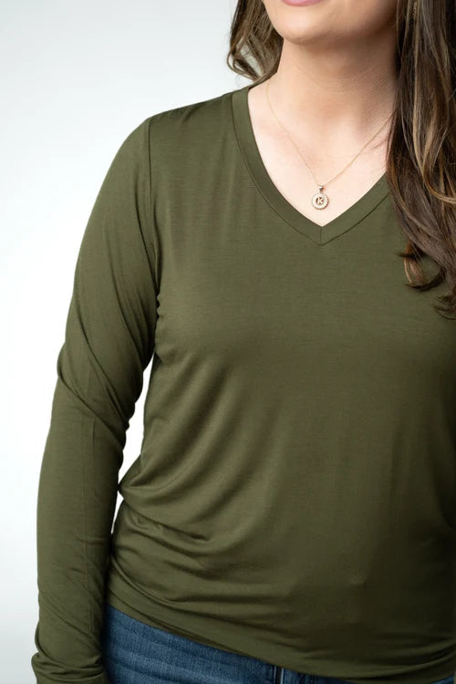 Larissa Long Sleeve - Dark Olive by Michelle Mae