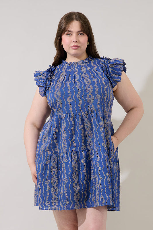 Lauren Shift Mini Dress Eyelet Curve