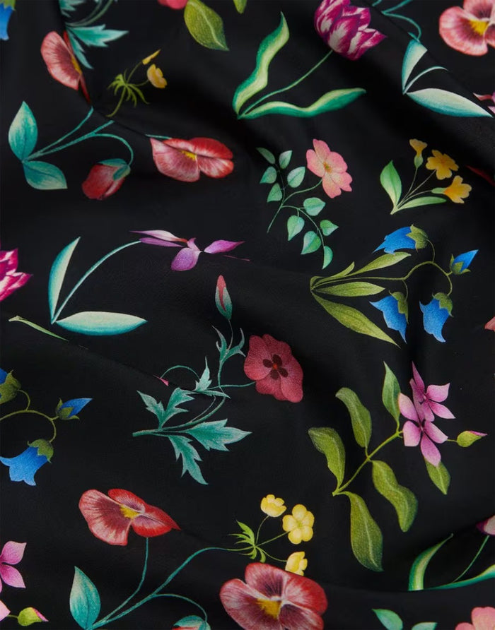 Liberty Fabrics Kensington Crepe de Chine Fabric, Floral Majesty B