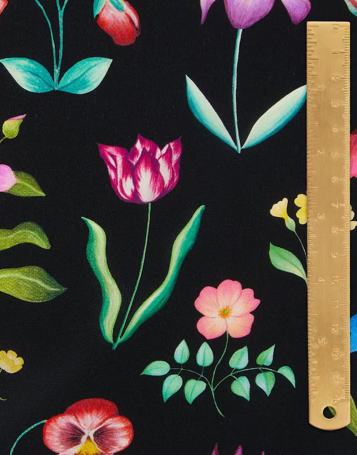Liberty Fabrics Kensington Crepe de Chine Fabric, Floral Majesty B