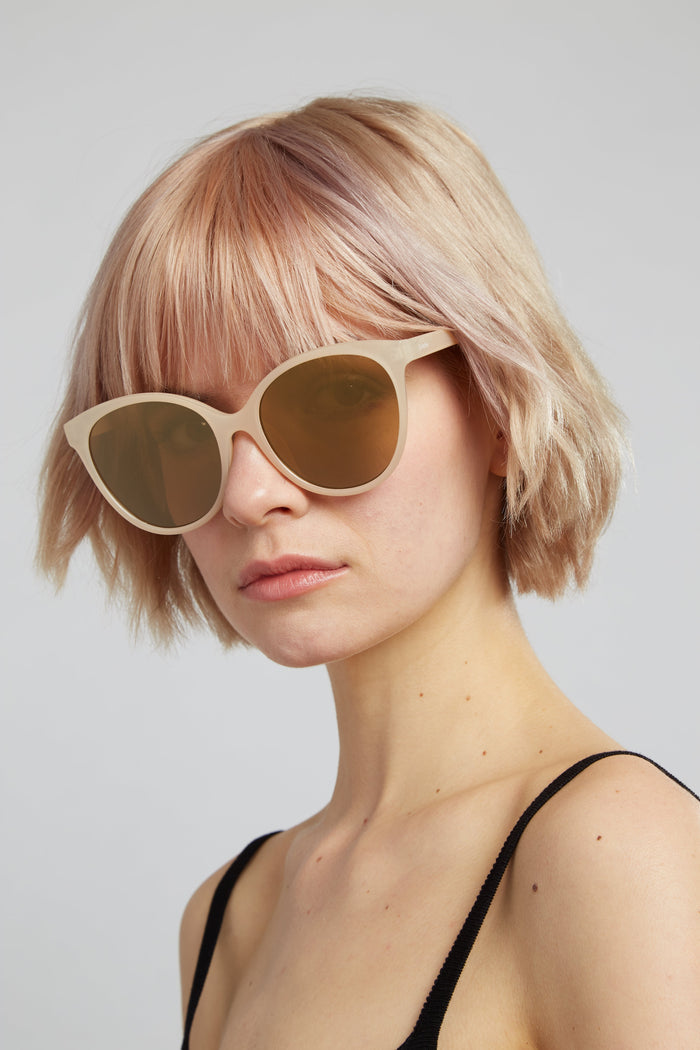 Lilly Round Cat Eye Sunglasses – Nude - Bascora
