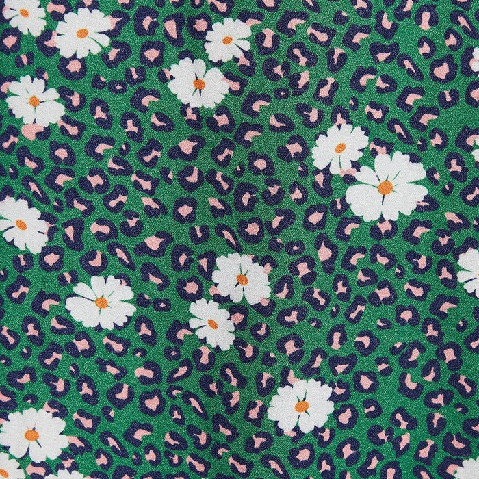Liv Roaring Daisy Print Long Sleeve Midi Dress – Green - Bascora