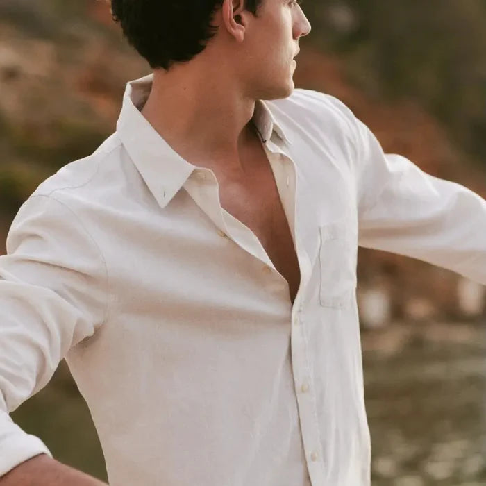 Marine Layer Men's Better-Than-Linen Shirt Long Sleeve Shirt