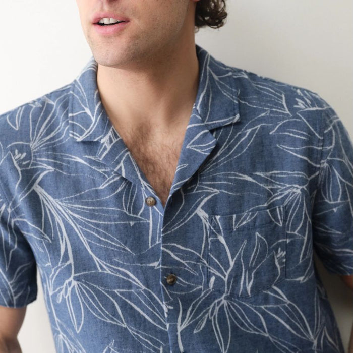 Marine Layer Men's Jacquard Resort Short Sleeve Shirt