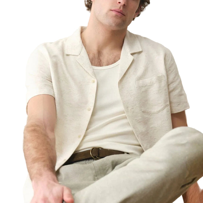 Marine Layer Men's Jacquard Resort Short Sleeve Shirt
