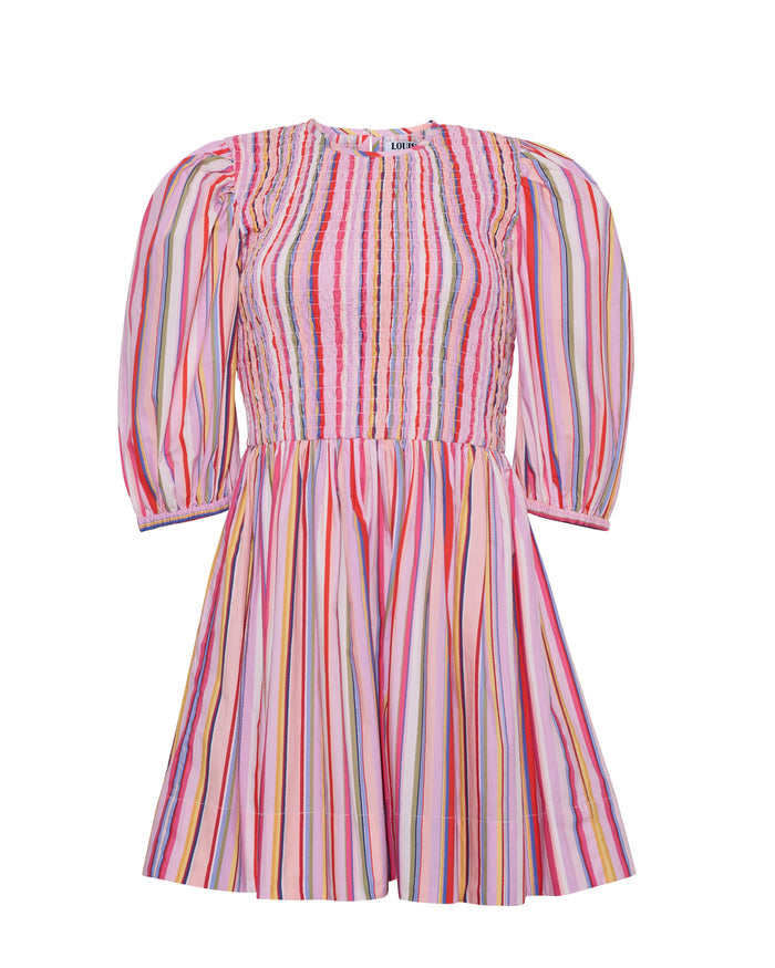 Marley Dress in Multi Stripe