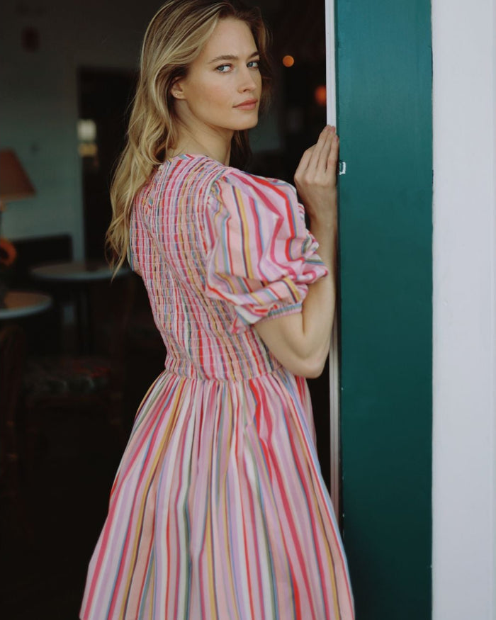 Marley Dress in Multi Stripe