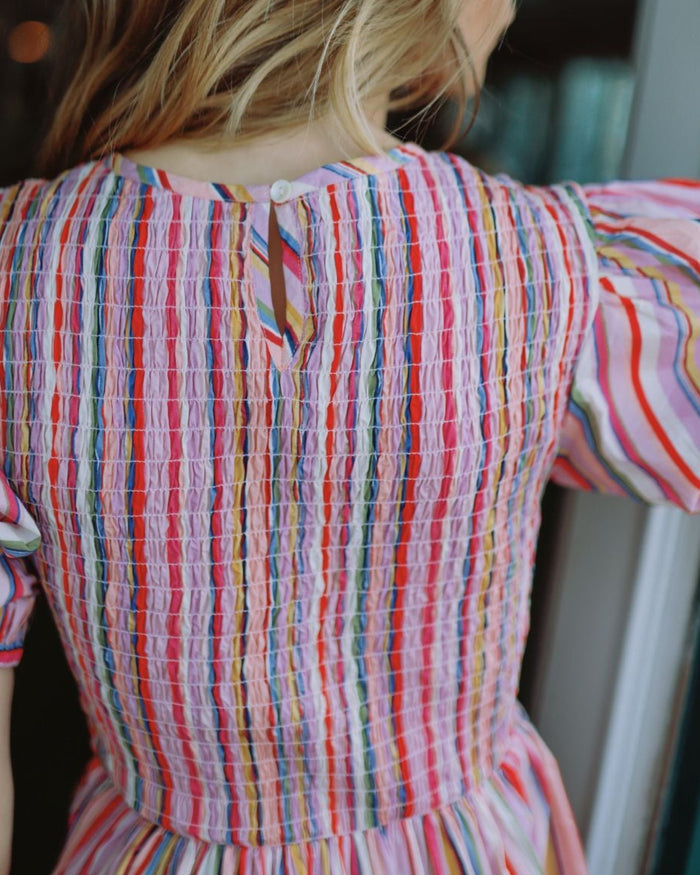 Marley Dress in Multi Stripe