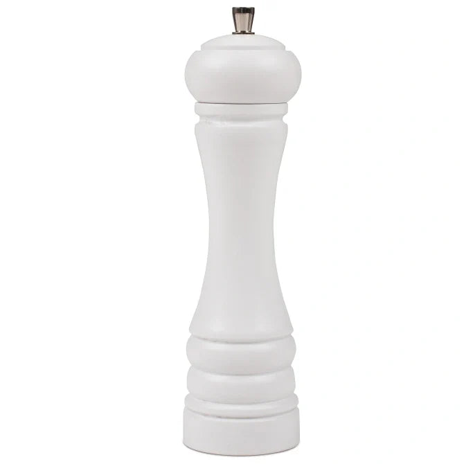 White pepper grinder on a white background
