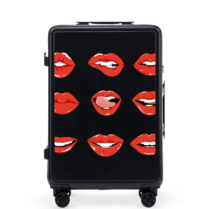 Walizka średnia Wings ABS+ 24" Customized BLACK LIPS customized