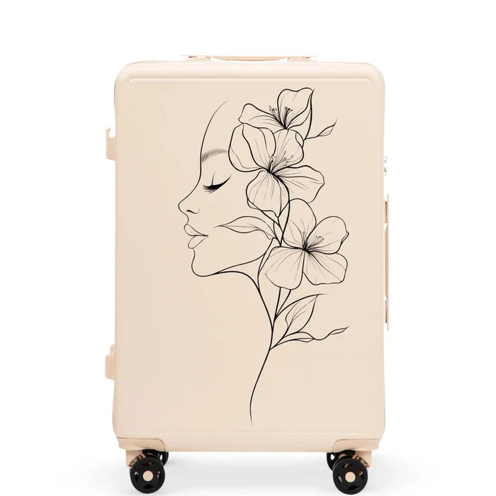 Walizka średnia Wings ABS+ 24" Customized DIRTY WHITE FLOWER customized