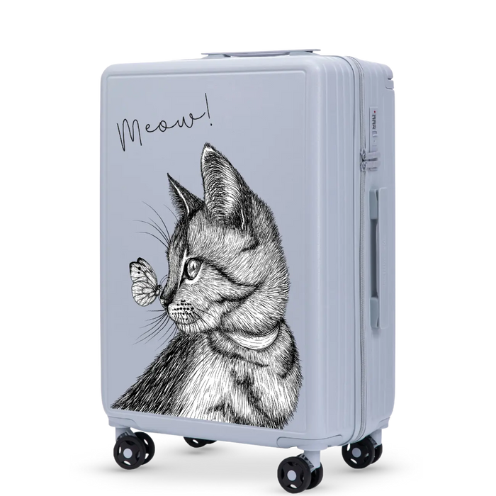 Walizka średnia Wings ABS+ 24" Customized PASTEL BLUE MEOW customized