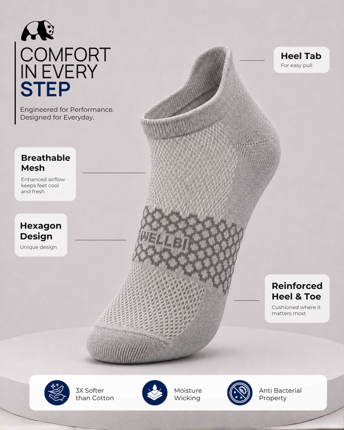 Men's Bamboo Ankle Socks - Pack of 6