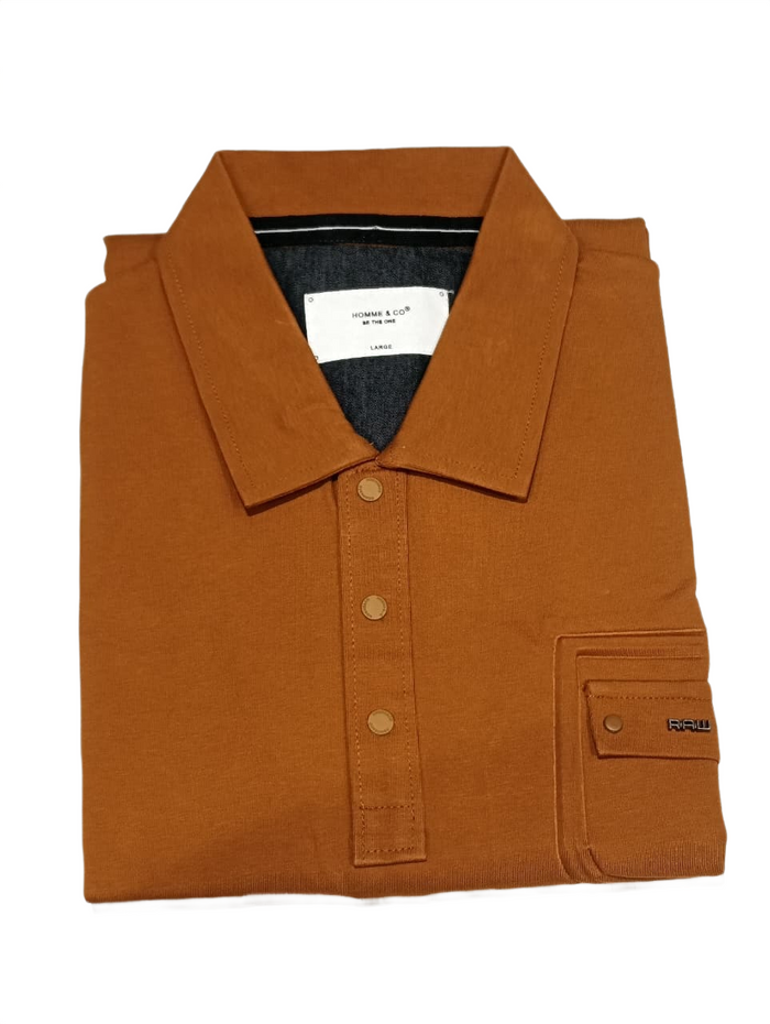 Men's Camel Brown Polo T-Shirt