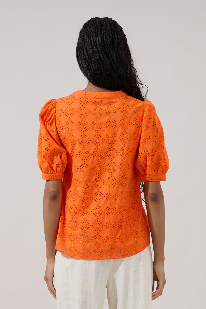 Moonflower Button Down Top Danzie Eyelet
