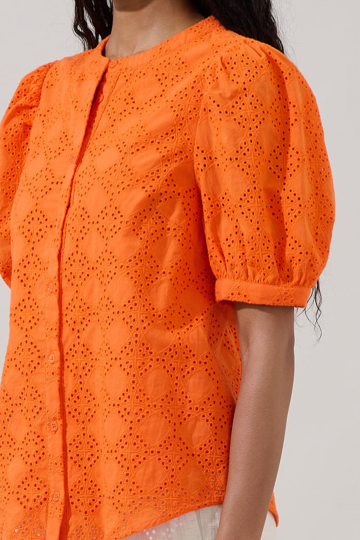 Moonflower Button Down Top Danzie Eyelet
