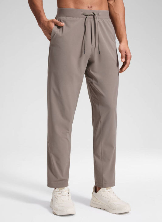 CRZ YOGA Mens Motion Workout Daily Mid Rise Drawstring Pocket Pant 30" Cliff Ash