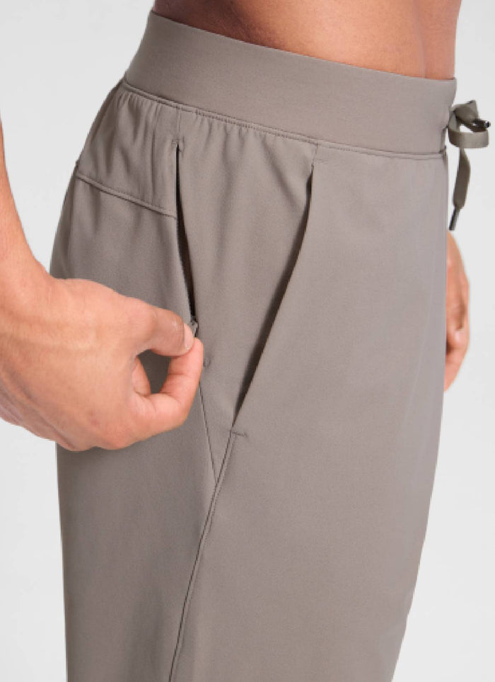 CRZ YOGA Mens Motion Workout Daily Mid Rise Drawstring Pocket Pant 30" Cliff Ash