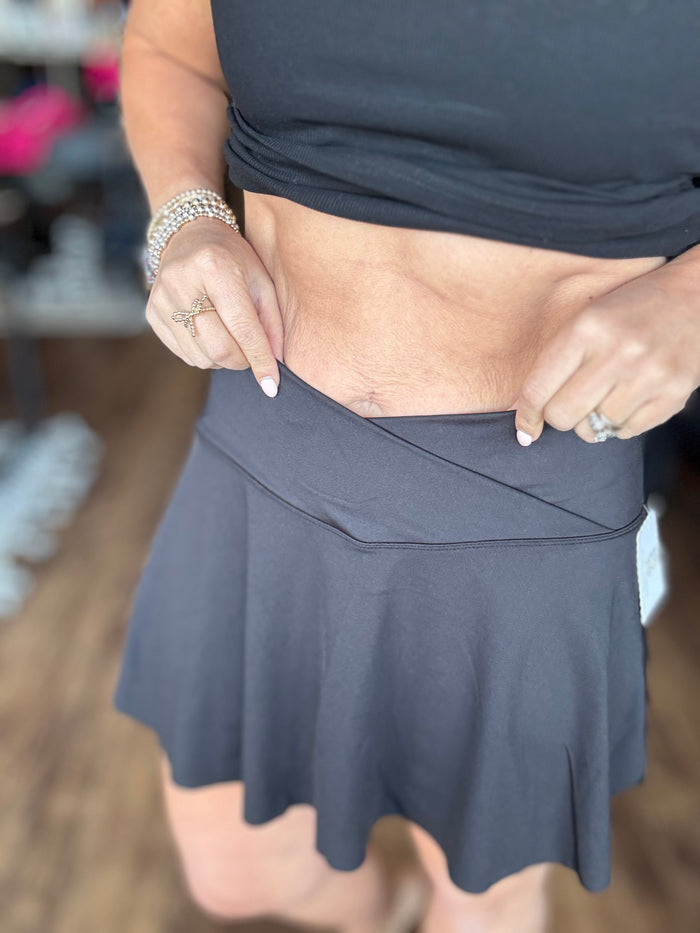 Move With Ease Crossover Skort - Black