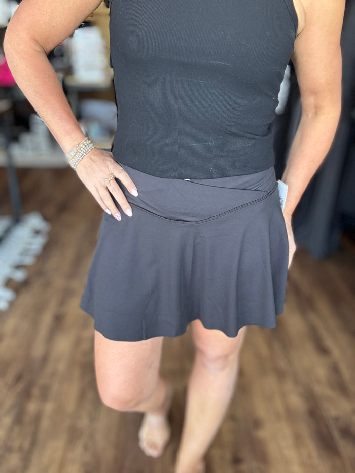 Move With Ease Crossover Skort - Black