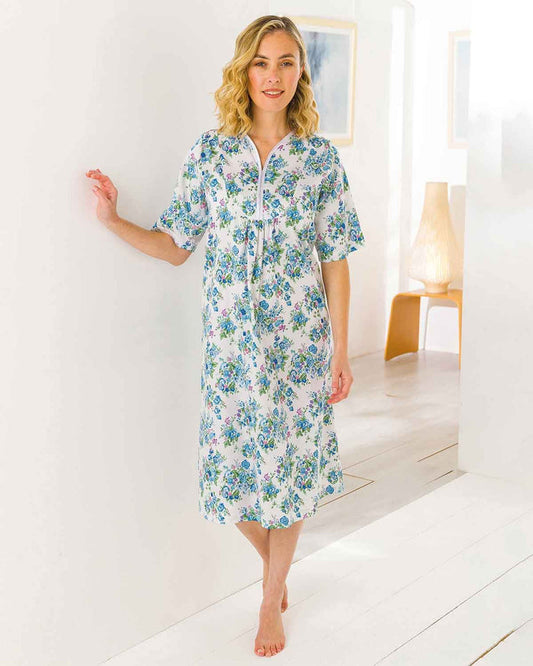 Nadia Floral Short Sleeve Cotton Nightdress - Image 1 - The Classic Boutique