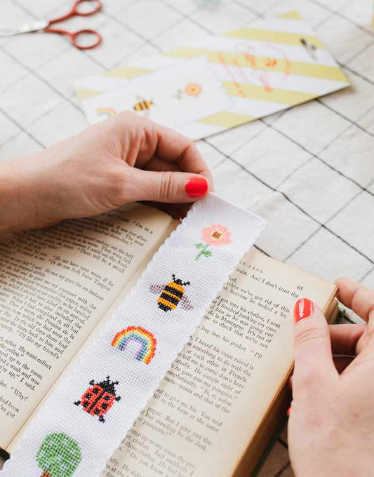 Nature Rainbow Cross Stitch Bookmark Kit, Cotton Clara
