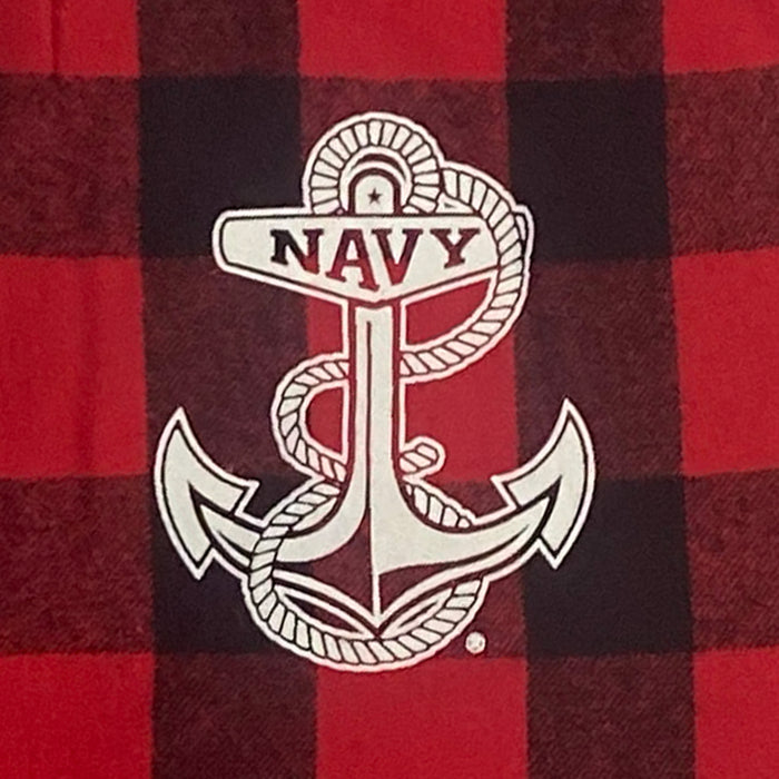 Navy Anchor Buffalo Check Flannel Pants