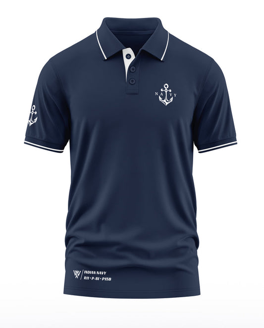 Navy P15B Polo Collar T-Shirt