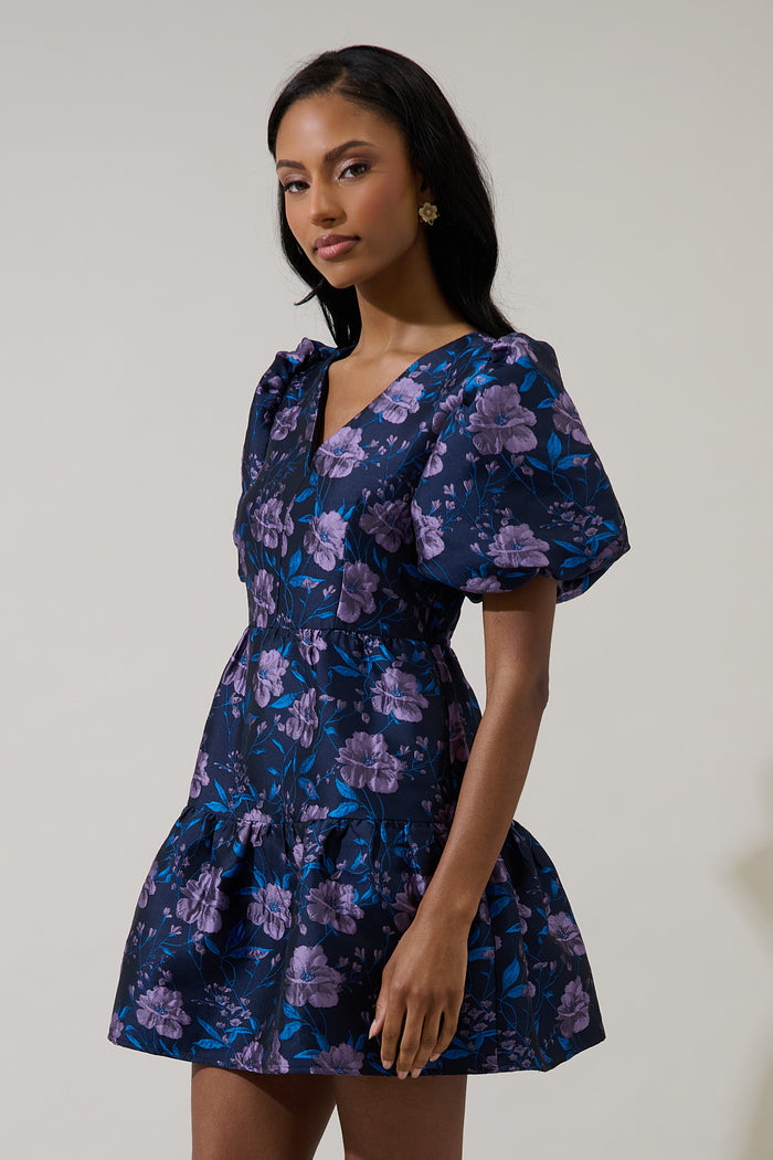 Nicole Jacquard May Tiered Mini Dress