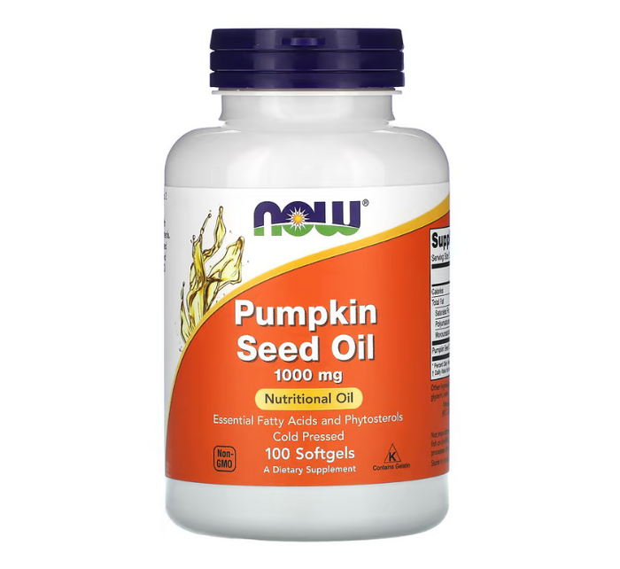 NOW FOODS | Óleo de Semente de Abóbora (Pumpkin Seed Oil) 1000 mg (100 Cápsulas)
