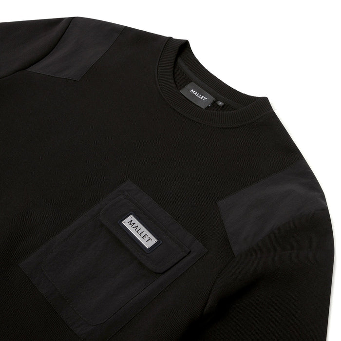 Mallet London - Mens - Nylon Patch Crew Black